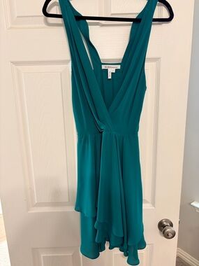BCBGeneration Green One-Shoulder Ruffle Cocktail Dress